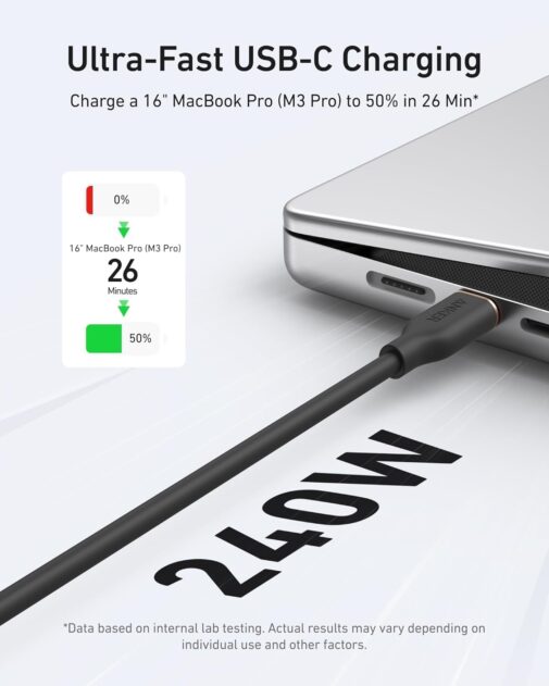 ⁦كابل تايب سي Anker 643 100W⁩ - الصورة ⁦5⁩