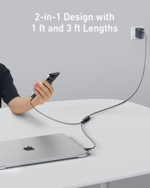 ⁦كابل شحن تايبي سي ثنائي Anker 140W⁩ - الصورة ⁦2⁩
